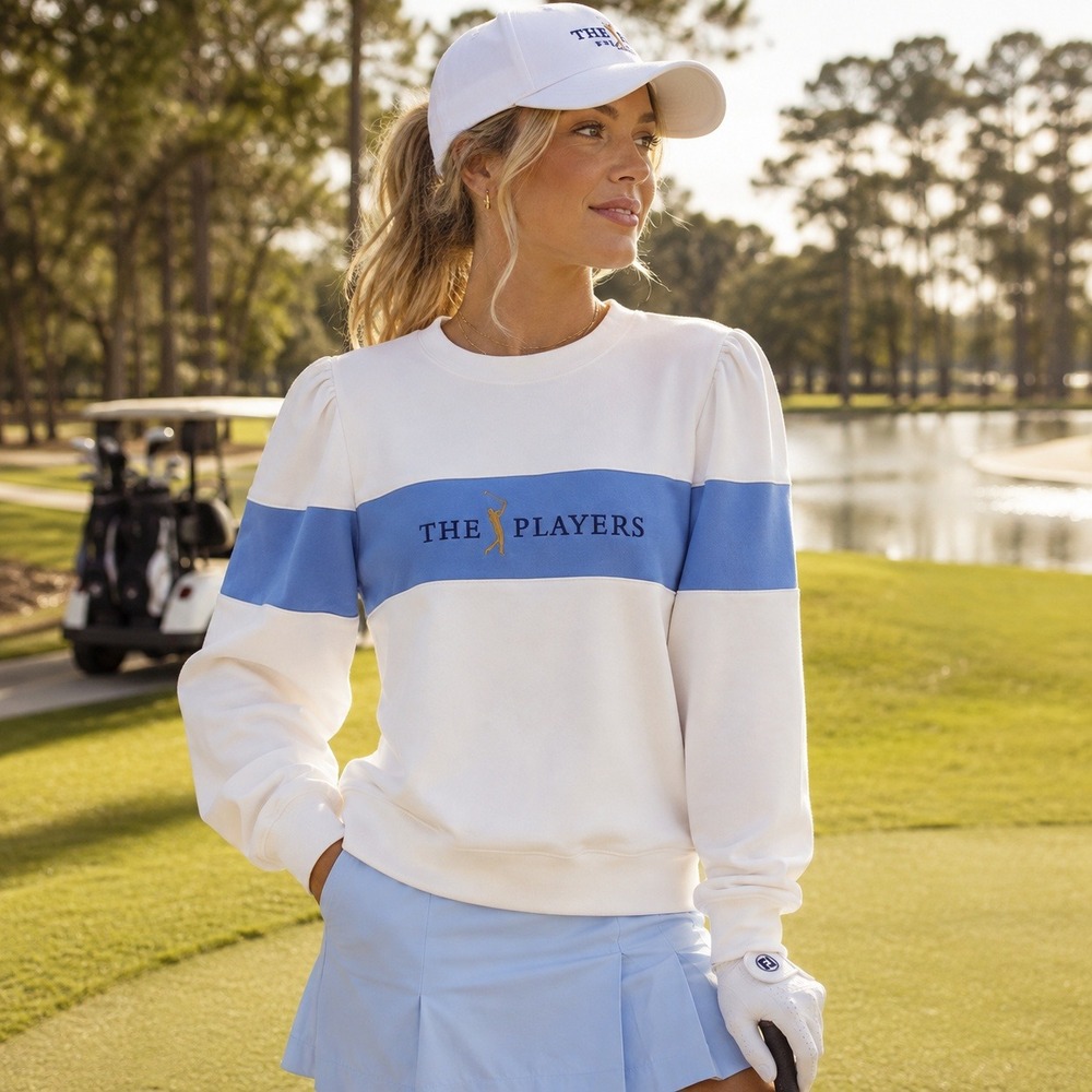 Smith & Quinn The Players Peggy Stripe Crewneck Large Pullover Sweatshirt Golf